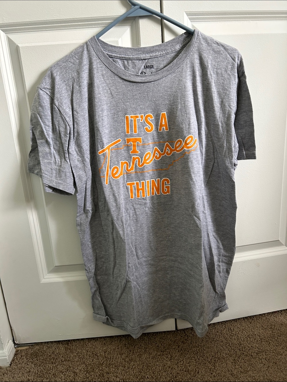 Pressbox Gray Short Sleeve Tee with Orange Tennessee Script